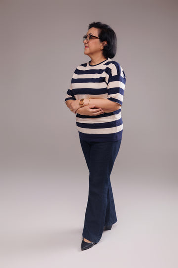 Blusa listrada em trico