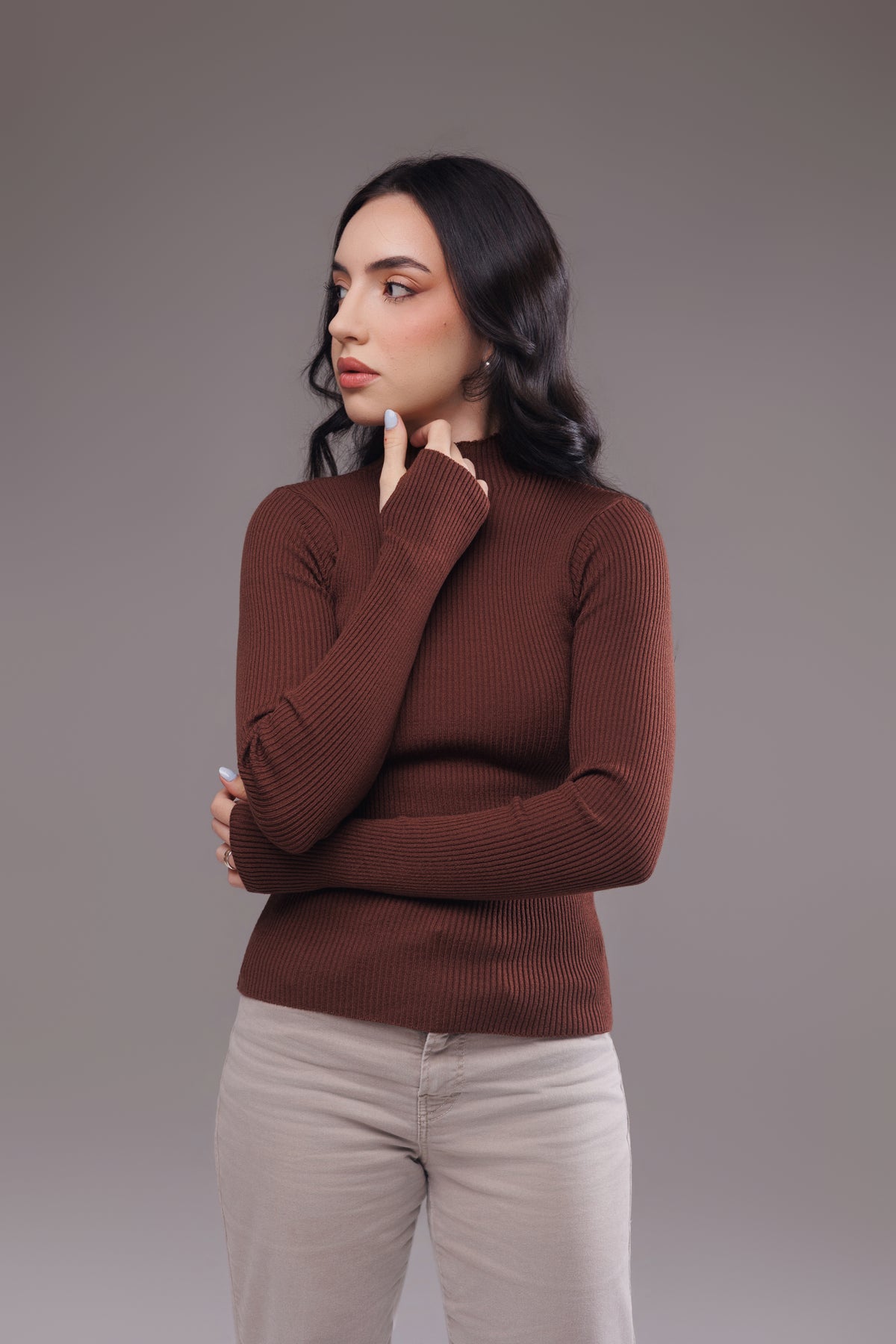 Blusa Tricô Modal Manga Luva
